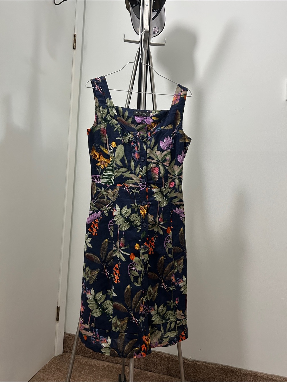 NWOT Ivanka Trump Floral Navy Sundress with Botanical Print
